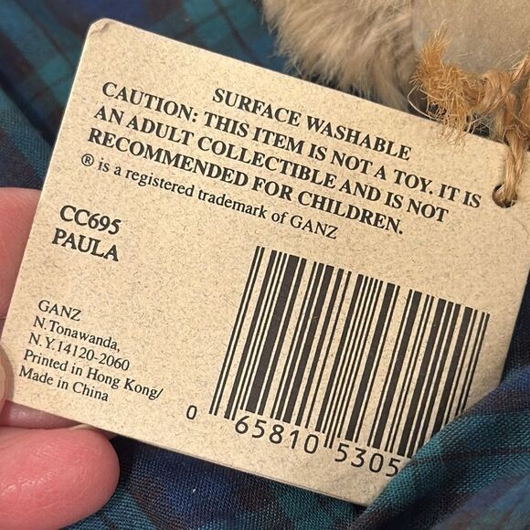 GANZ Cottage Collectibles Paula-Girl Bear w' Dress Jointed Plush  18" 1999 - Picture 10 of 10